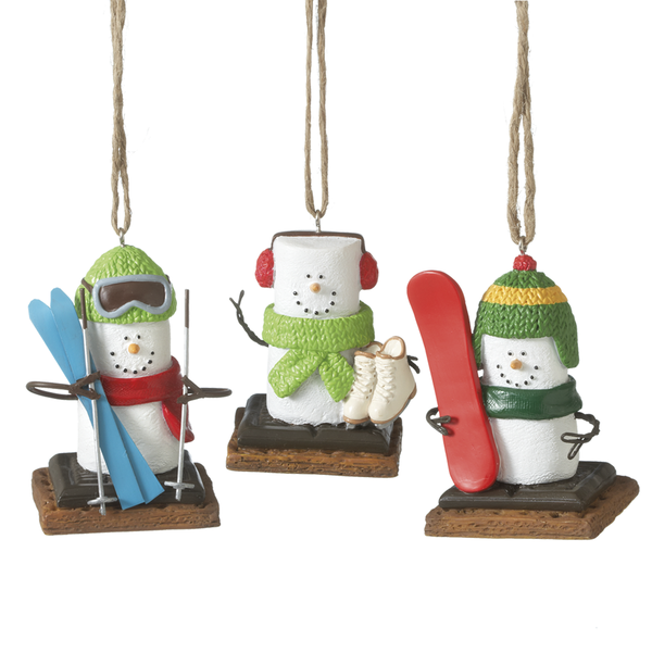 Smores Skiing Ornament