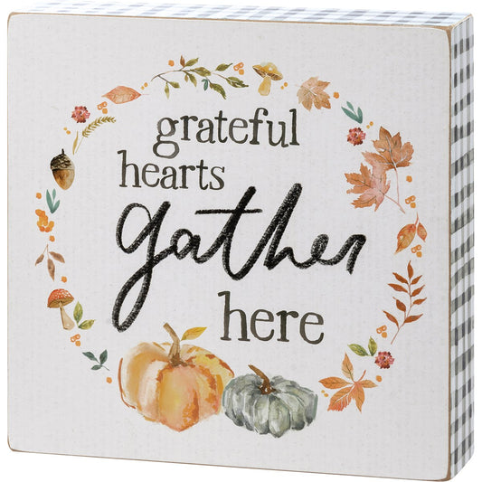 Grateful Hearts Box Sign