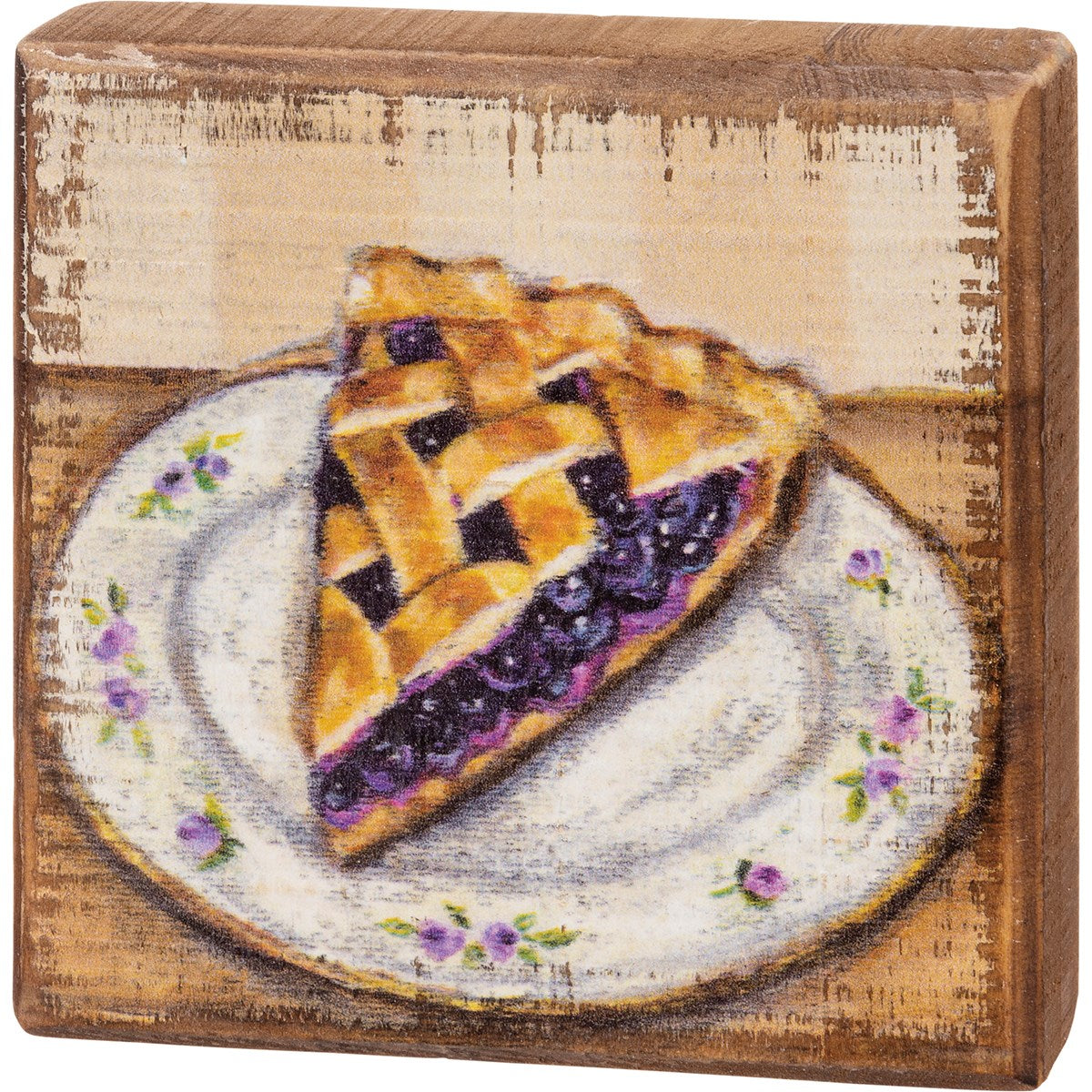 BLUEBERRY PIE SLICE BLOCK SIGN