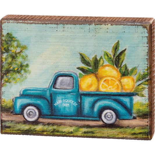 LEMONS TRUCK BLOCK SIGN