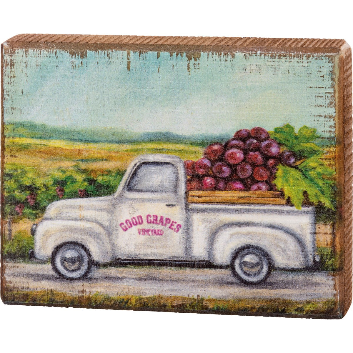 GRAPES WHITE TRUCK BLOCK SIGN
