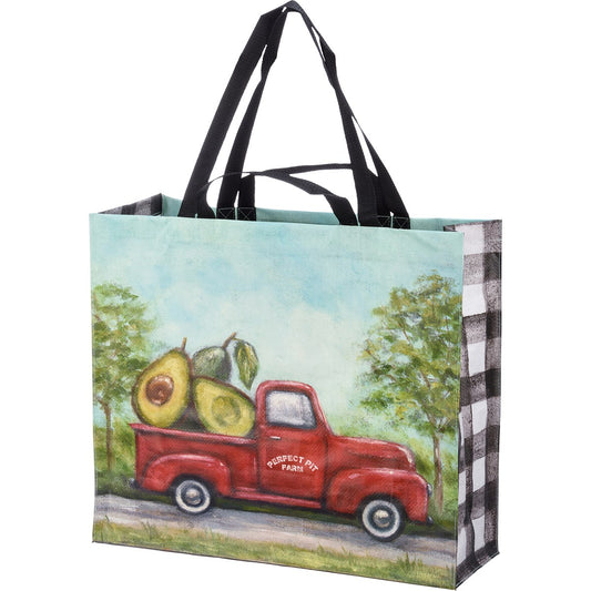 AVOCADO RED TRUCK SHOPPING TOTE
