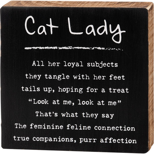 Cat Lady Block Sign