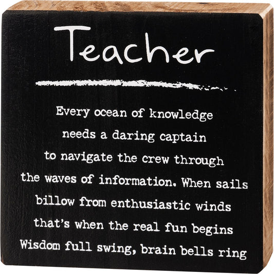 Teacher Block Sign