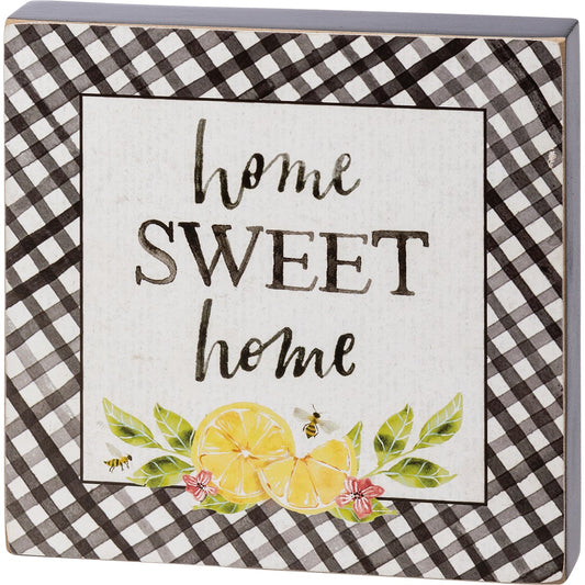 HOME SWEET HOME LEMON BLOCK SIGN