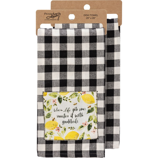With Gratitude Lemons Kitchen Towel
