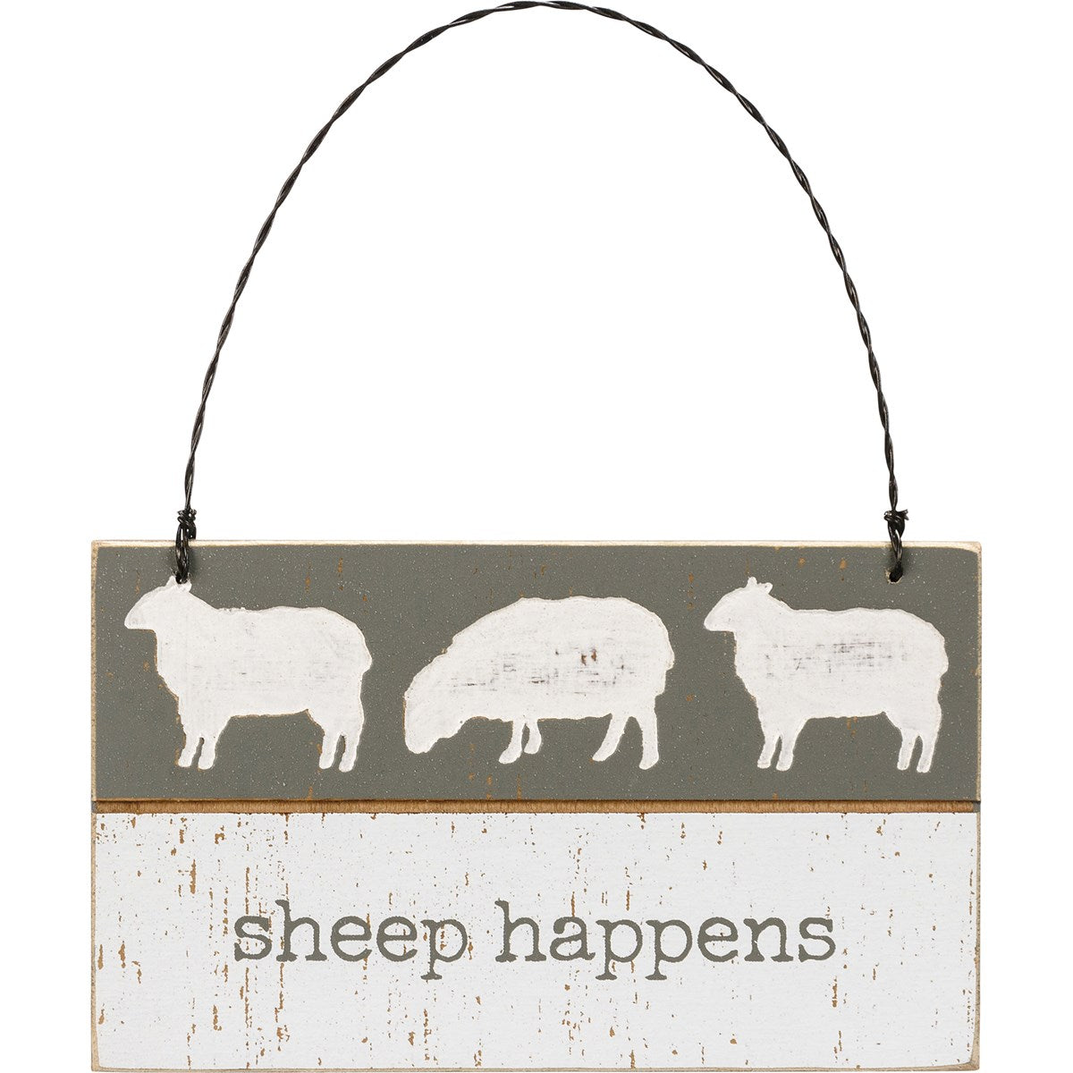 Sheep Happens Slat Ornament