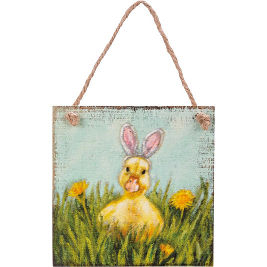 Duck With Bunny Ears Mini Sign