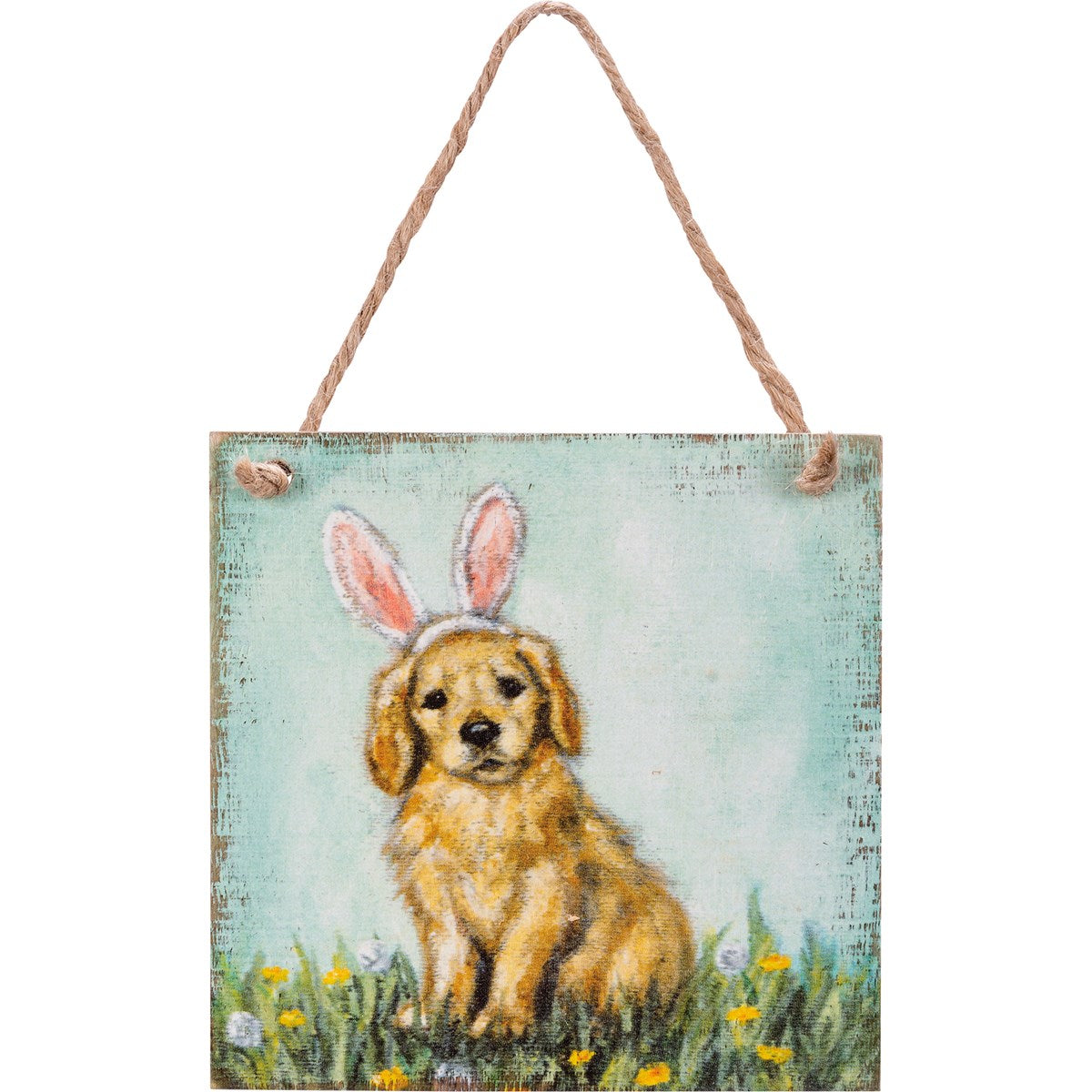 dog With Bunny Ears Mini Sign