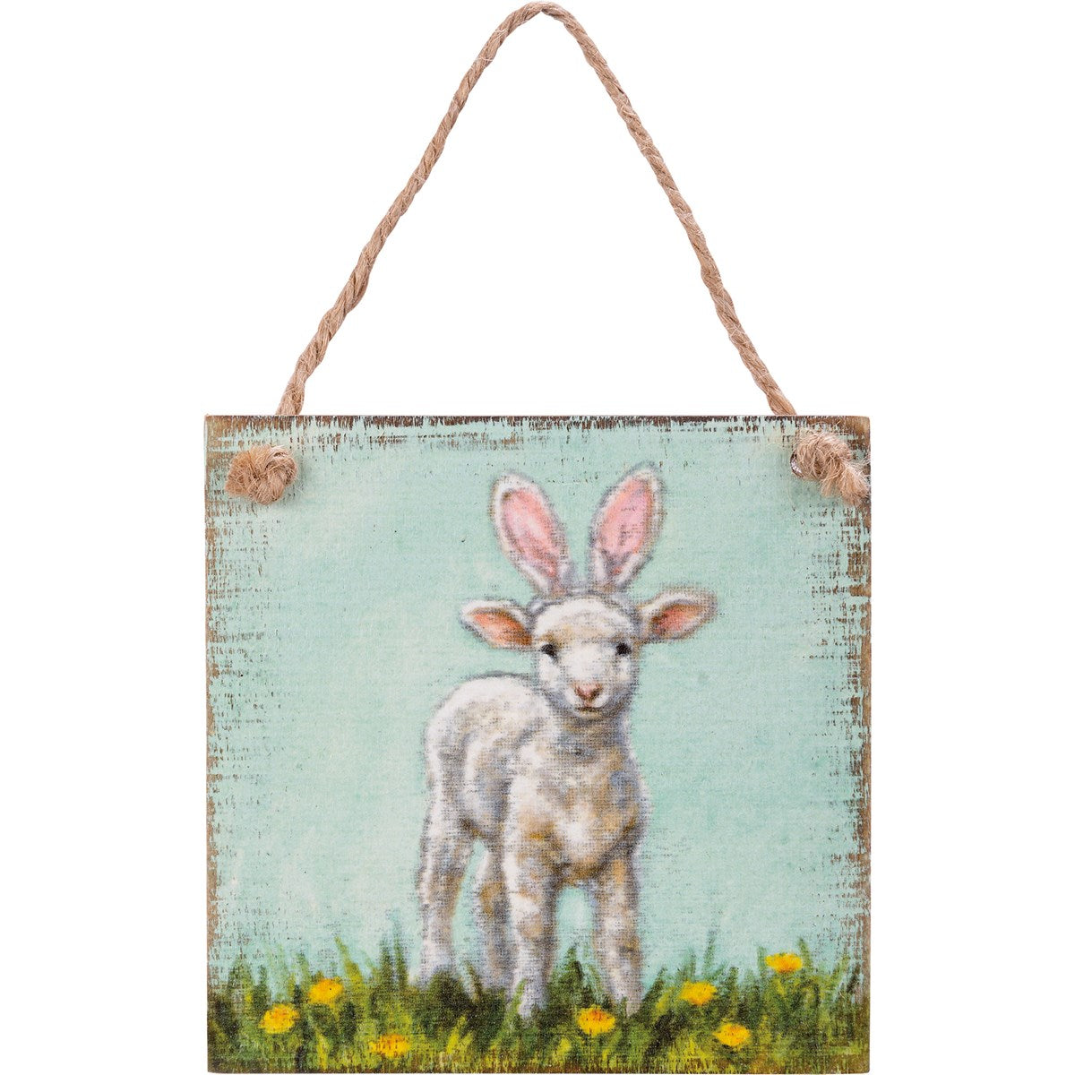 Lamb With Bunny Ears Mini Sign