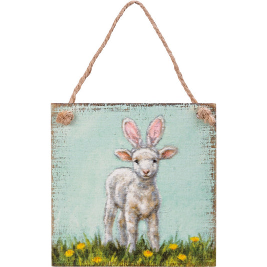 Lamb With Bunny Ears Mini Sign