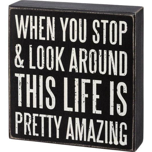 Pretty Amazing Life Box Sign
