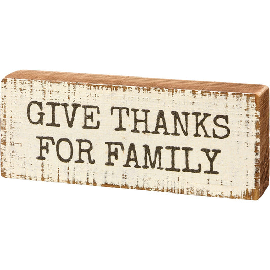 Give Thanks Block Sign