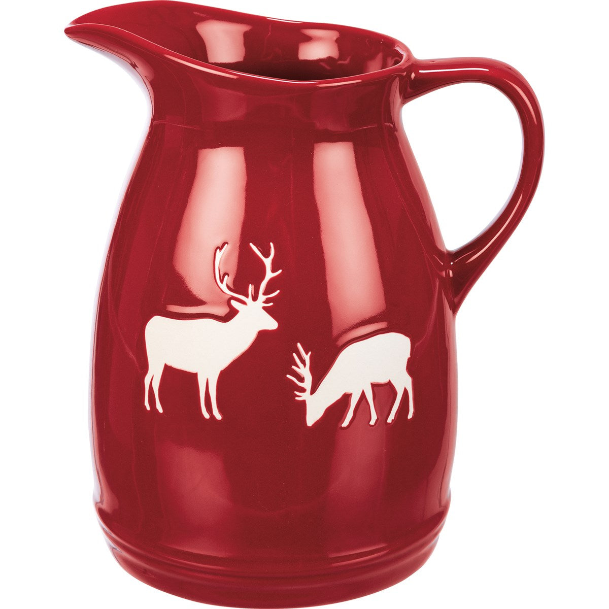 RED DEER STONEWARE PITCHER