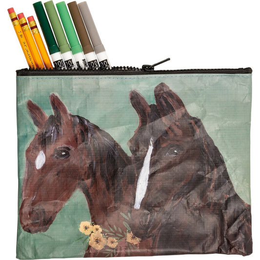 HORSES ZIPPER POUCH