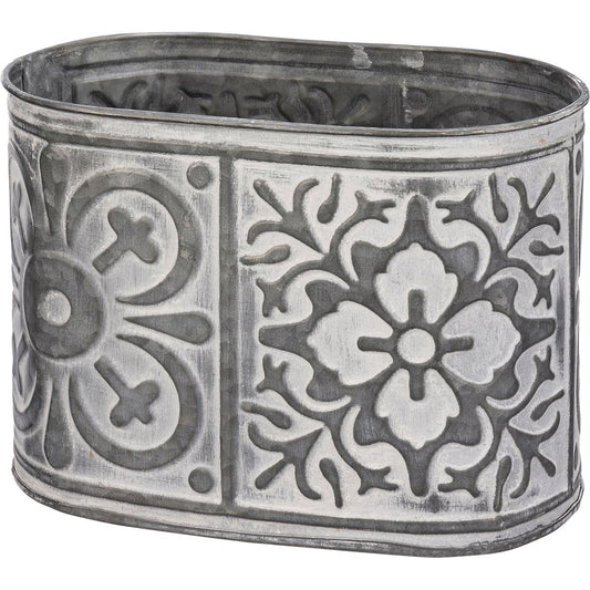 Floral Embossed Oval Bin