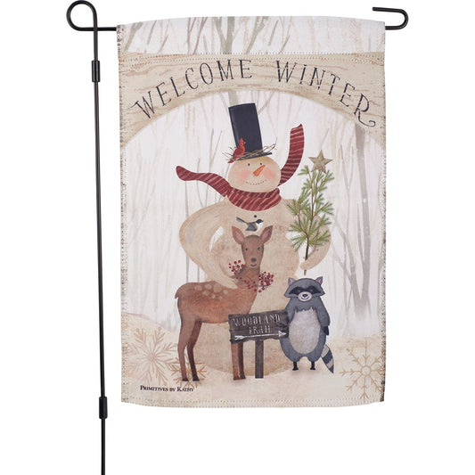WELCOME WINTER GARDEN FLAG