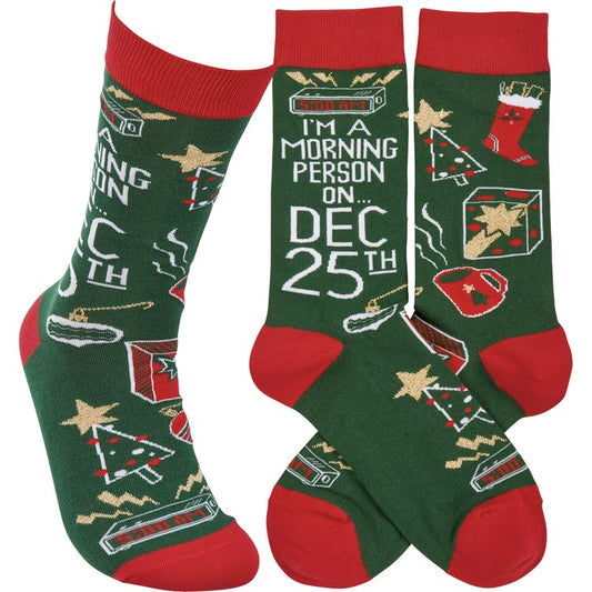 MORNING PERSON DEC 25TH SOCKS