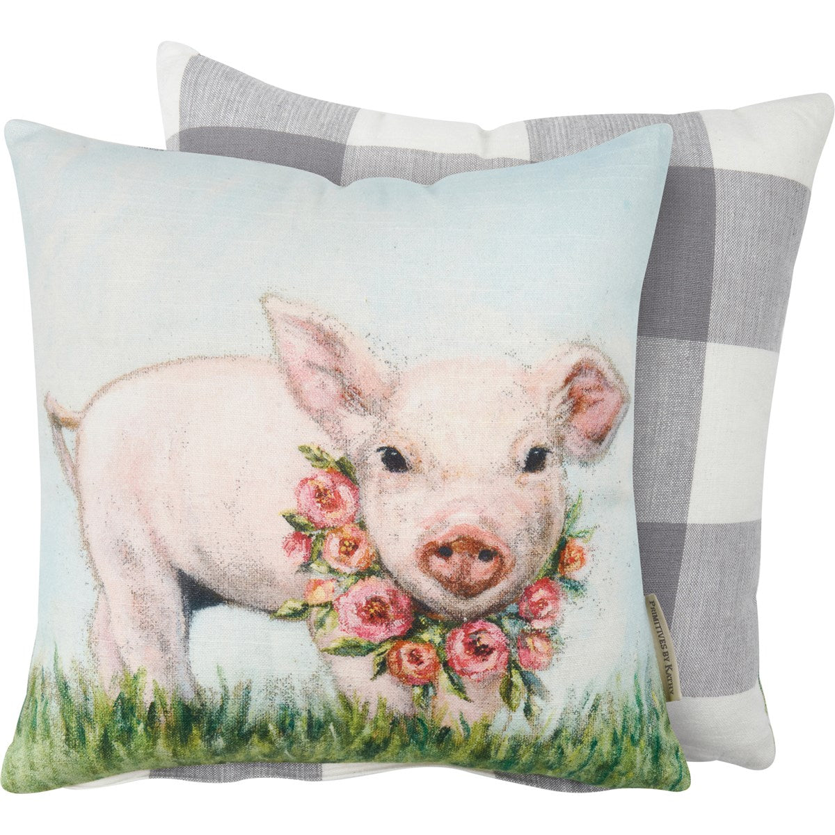 Piglet And Wreath Pillow