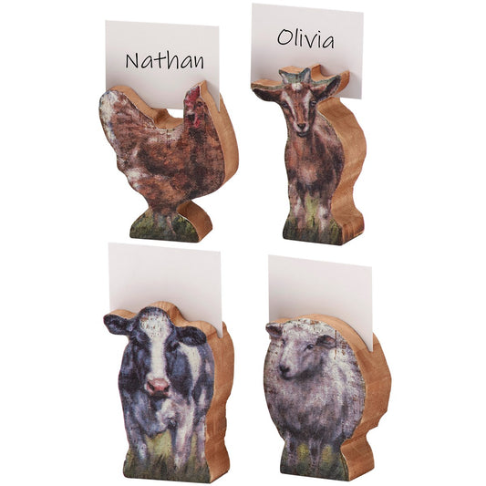 Farm Place Card Holder Set of 4