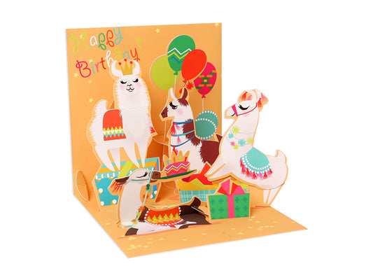 Llama Birthday POP UP CARD