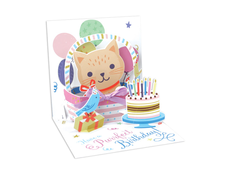 Kitten In Basket Pop Up Card