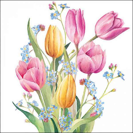 Tulips Bouquet Lunch Napkin
