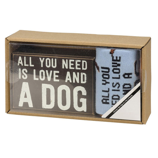 DOG BOX SIGN & SOCK SET