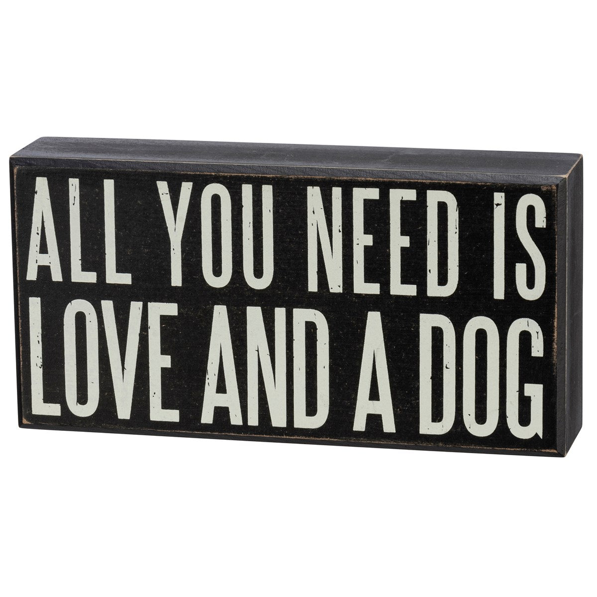 LOVE AND A DOG BOX SIGN