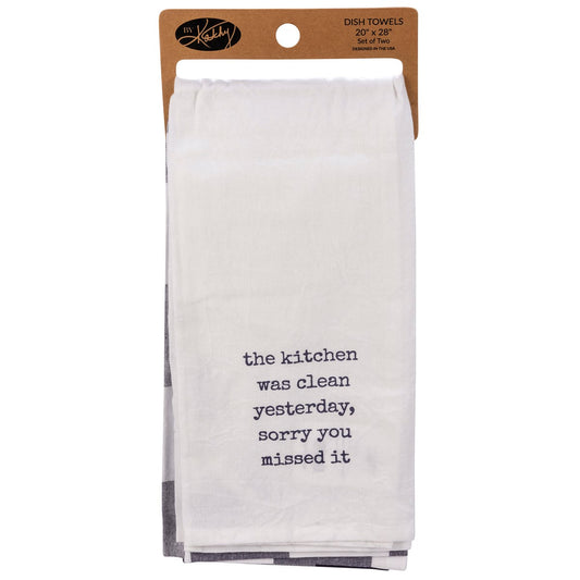 WAS CLEAN YESTERDAY Kitchen Towel Set