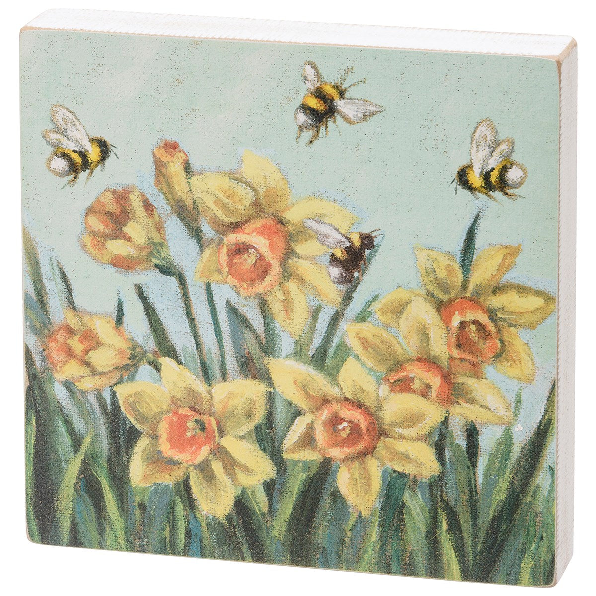 Daffodils Block Sign 6X6