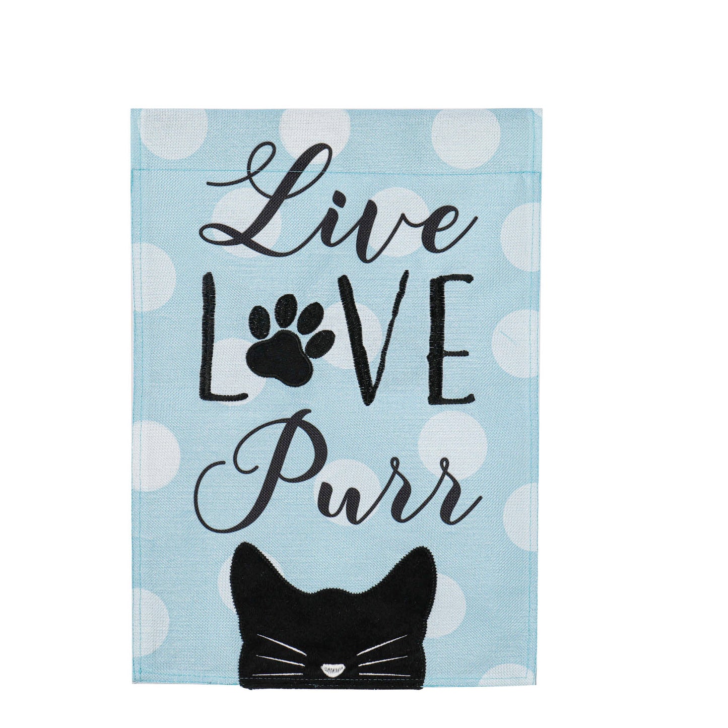Live Love Purr Garden Burlap Flag