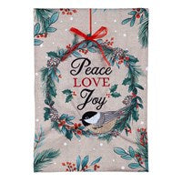 Chickadee Wreath Burlap Flag