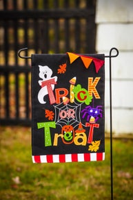 Trick Or Treat Burlap Garden Flag