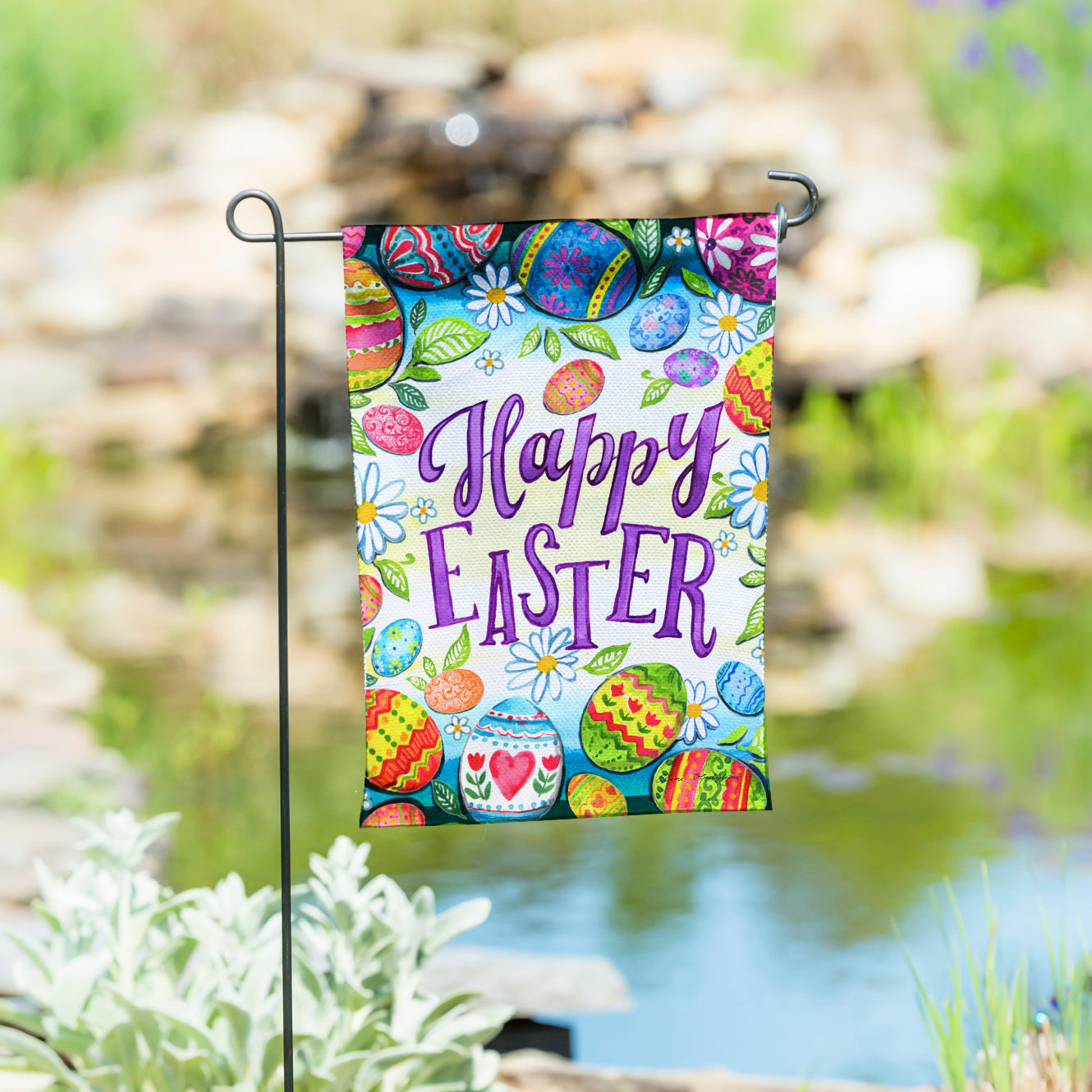 Happy Easter Eggs Garden FLAG