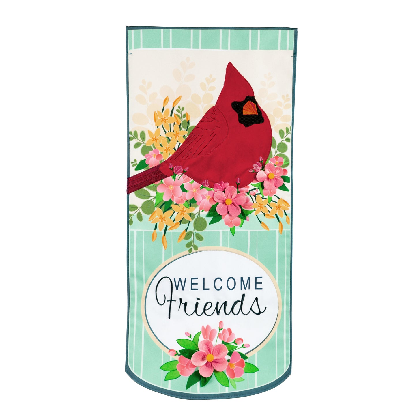 SPRING FLORAL CARDINAL LONG GARDEN FLAG