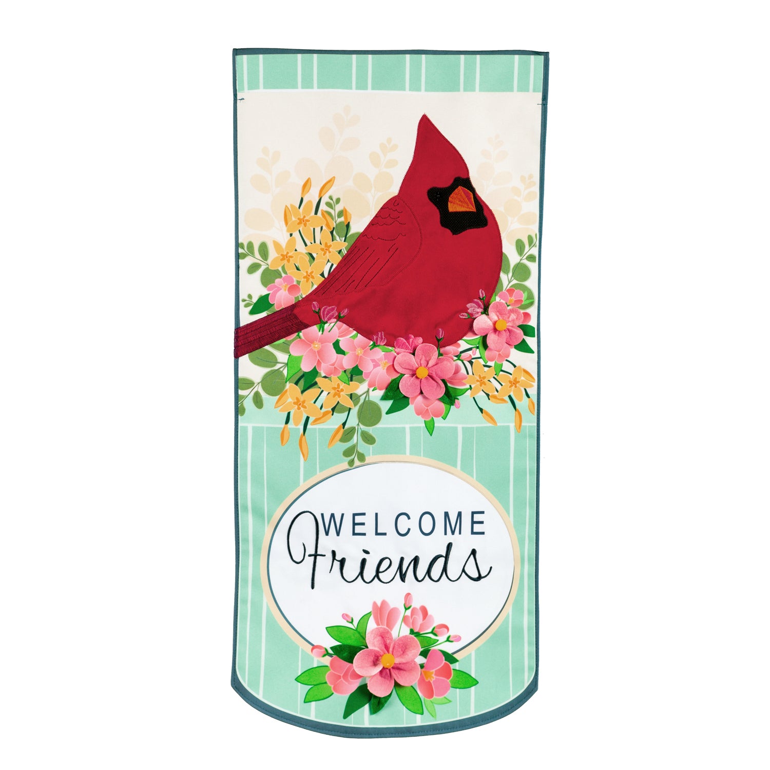 SPRING FLORAL CARDINAL LONG GARDEN FLAG