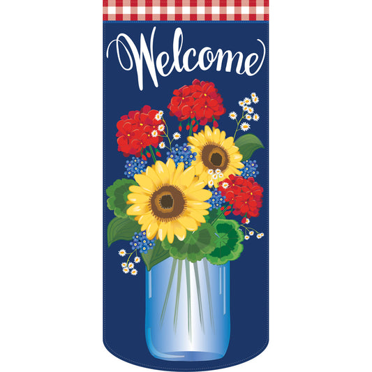 Patriotic Mason Jar LONG GARDEN FLAG
