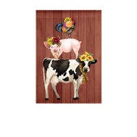 Fall Farm Stack Linen Garden Flag