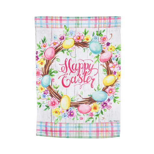 EASTER FLORAL WREATH Garden Flag
