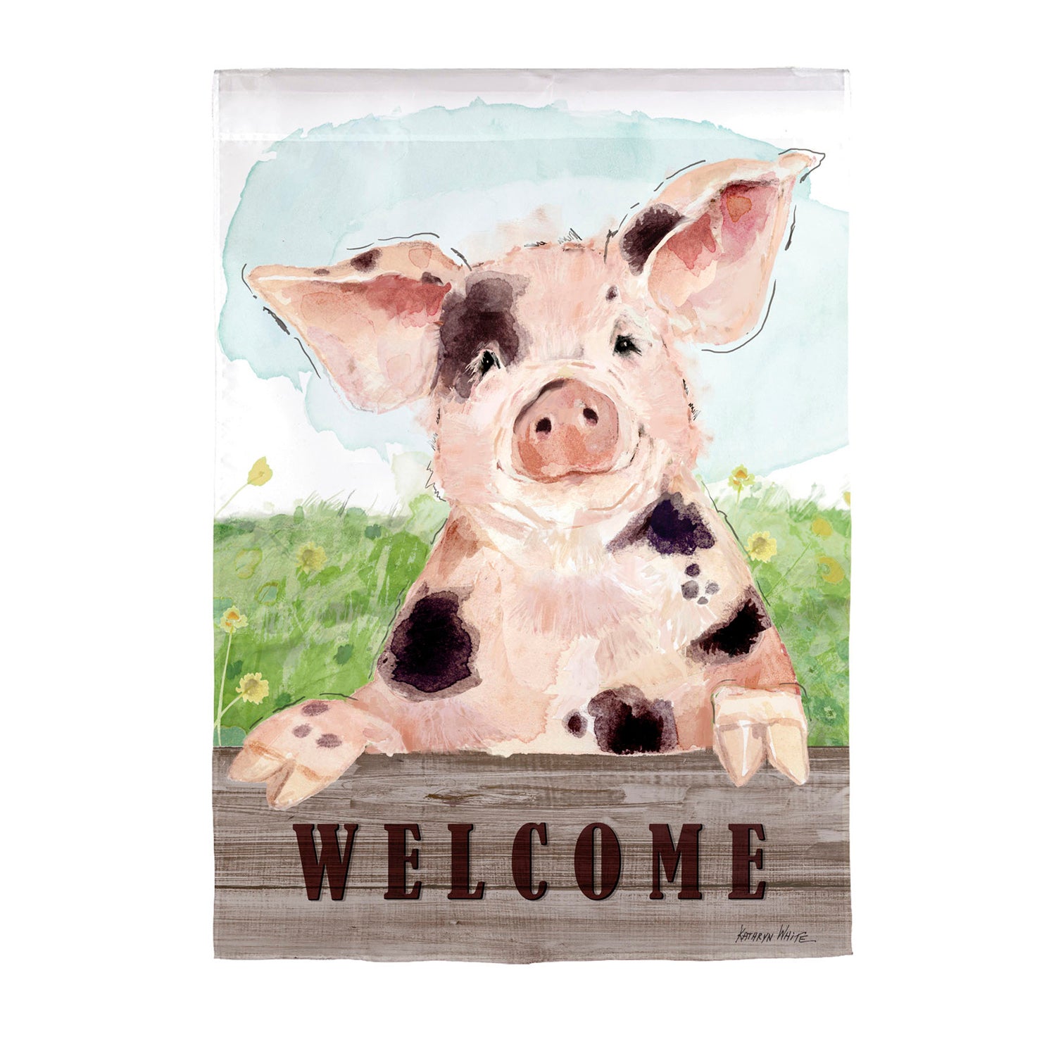 SPOTTED PIG GARDEN FLAG