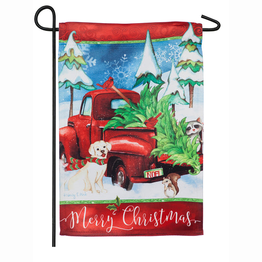 BRINGING HOME THE TREE GARDEN FLAG