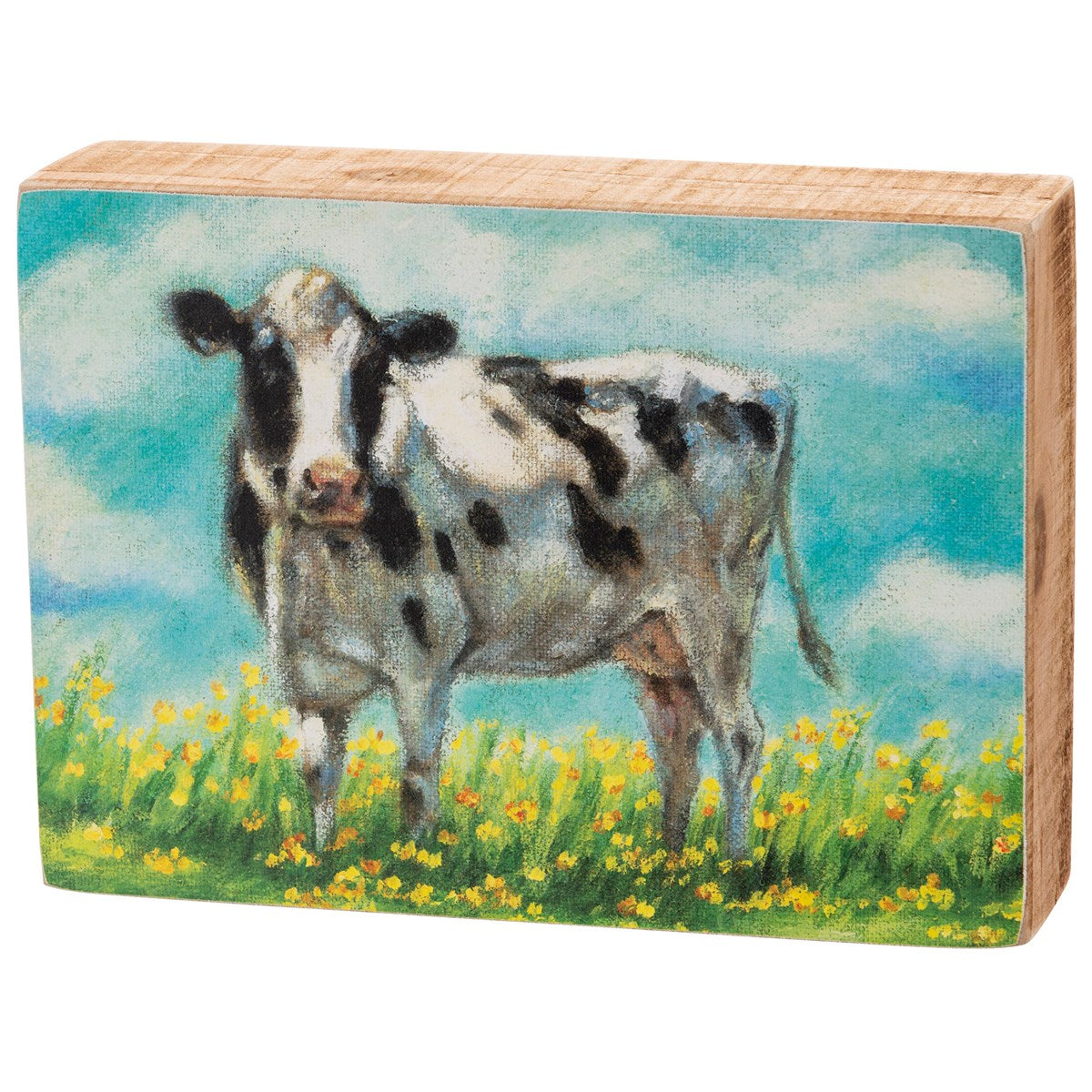 COW IN DAISIES BOX SIGN