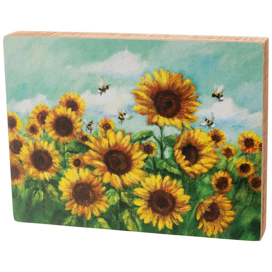 SUNFLOWERS & BEES BOX SIGN