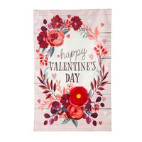 FLORAL HAPPY VALENTEINS DAY House FLAG