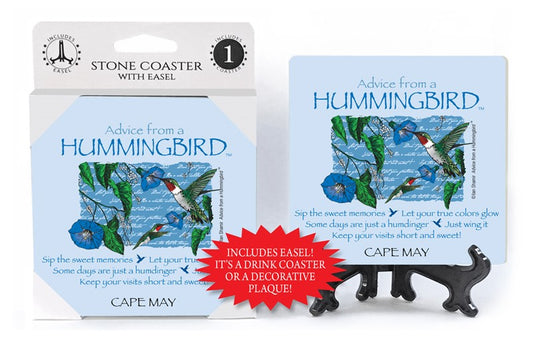 HUMMINGBIRD ADVICE COASTER W/EASEL