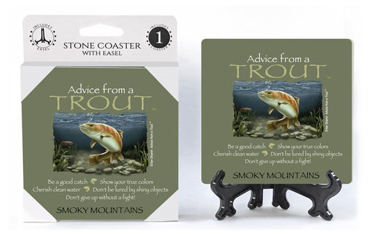 TROUT ADVICE COASTER W/EASEL