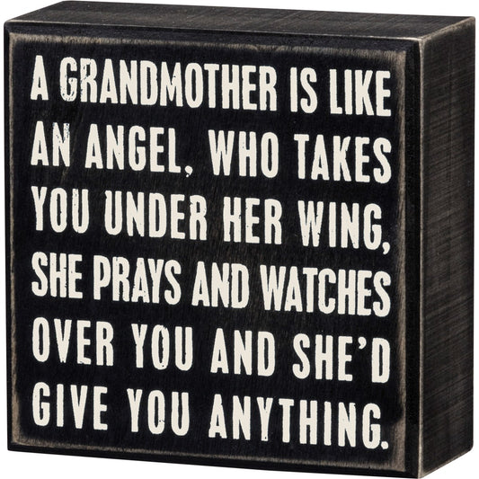 A GRANDMOTHER BOX SIGN