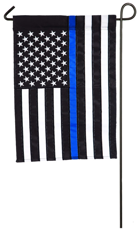 Thin Blue Line Applique Garden Flag