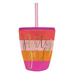 10oz Party Girl Cup w/Straw